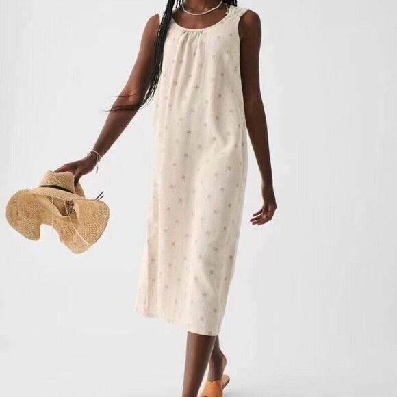 NWT Faherty Dream Cotton Gauze Sintra Dress in Tossed Palm Small - Picture 3 of 16